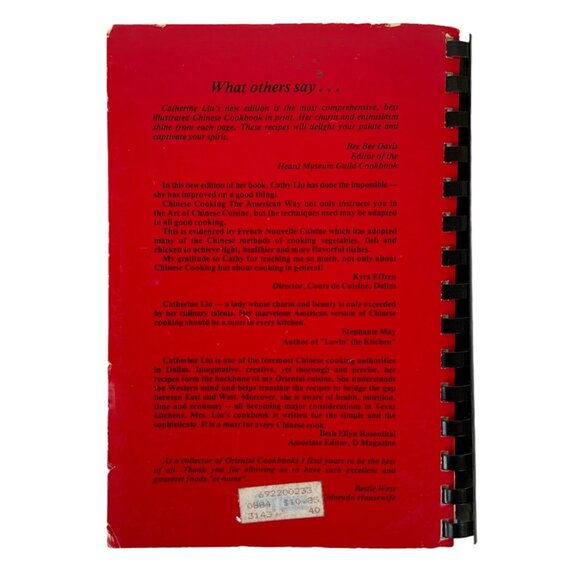 Chinese Cooking The American Way Cookbook By Catherine Liu 1984 Spiral Bound - Picture 7 of 14